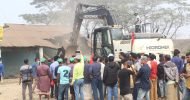 সিলেটে অবৈধ স্থাপনা উচ্ছেদ অভিযান