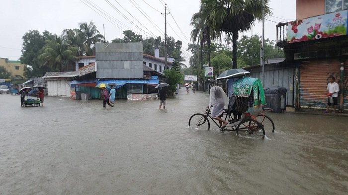 টানা বৃষ্টিতে সুনামগঞ্জের নিম্নাঞ্চল প্লাবিত