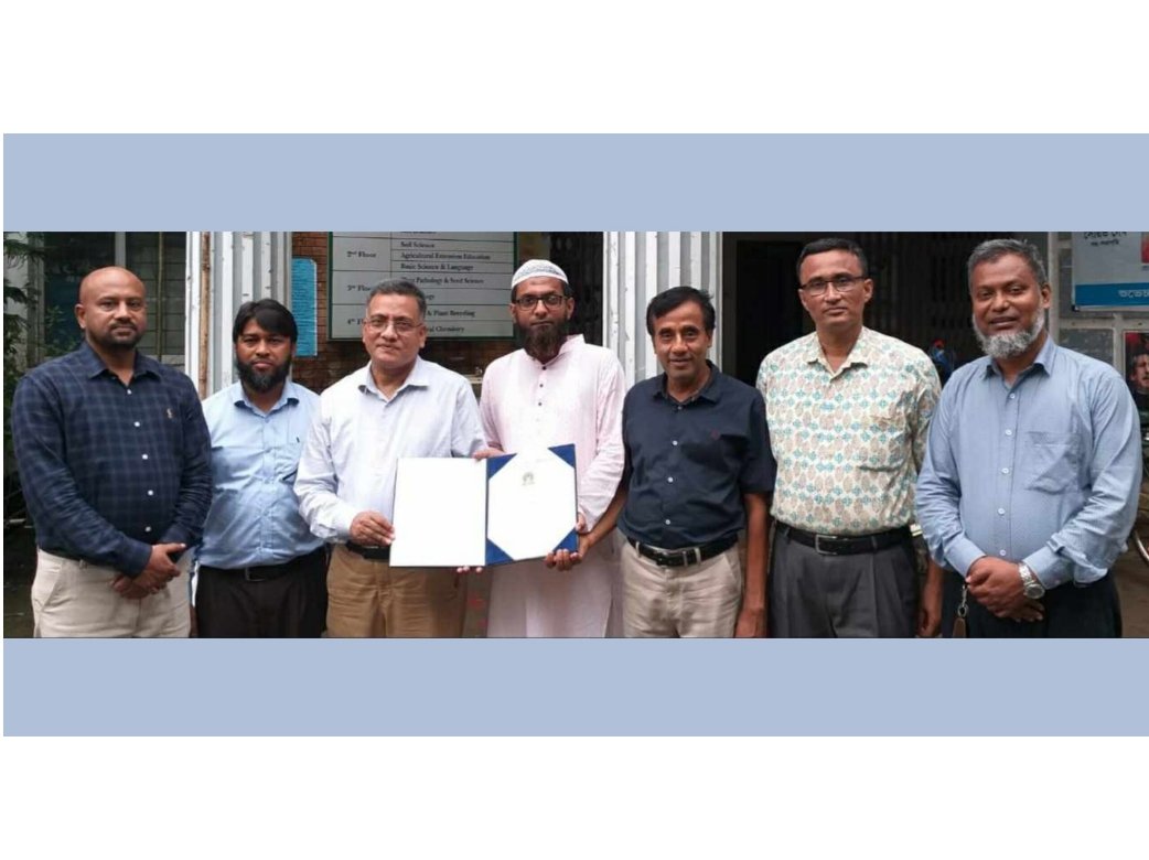 সিকৃবি থেকে পিএইচডি ডিগ্রি অর্জন করলেন রাহাত মাহমুদ
