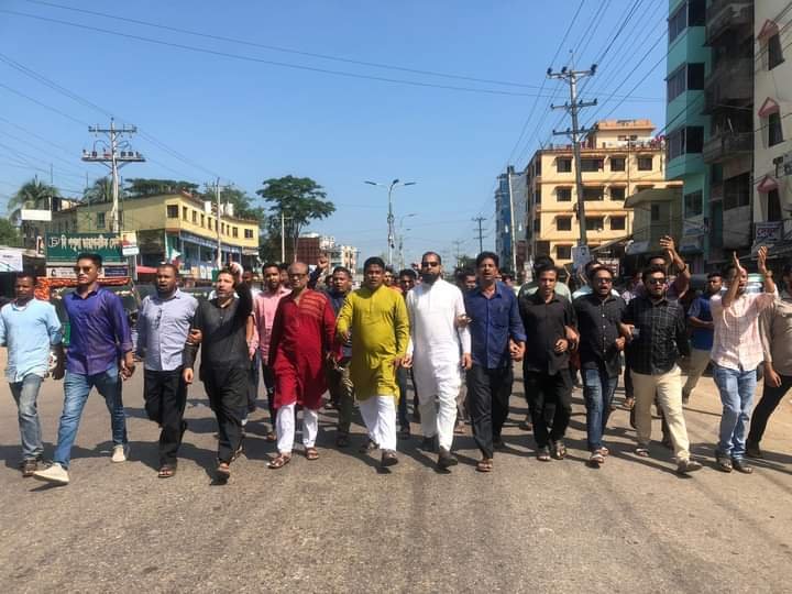 গোলাপগঞ্জ উপজেলা ও পৌর আ’লীগের শান্তি সমাবেশ অনুষ্ঠিত
