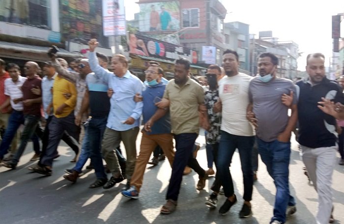 অবরোধের শেষদিনে সিলেট মহানগর বিএনপির মিছিল