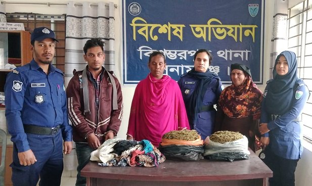 সুনামগঞ্জে ২ কেজি গাজাসহ বউ-শাশুড়ি গ্রেপ্তার