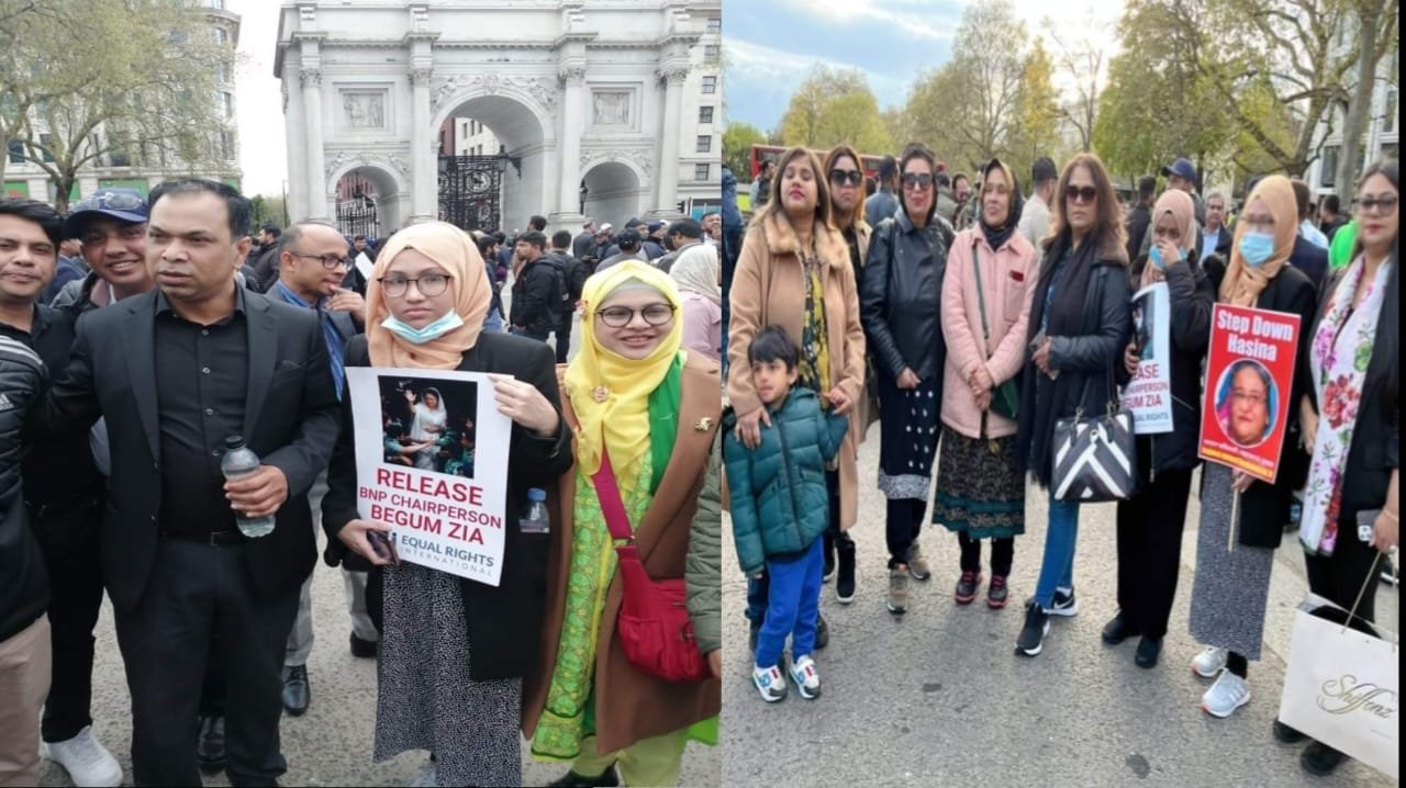 লন্ডনে হাসিনা বিরোধী বিক্ষোভ মিছিলে মিমের নেতৃত্বে শতাধিক মহিলা নেত্রীর অংশগ্রহণ