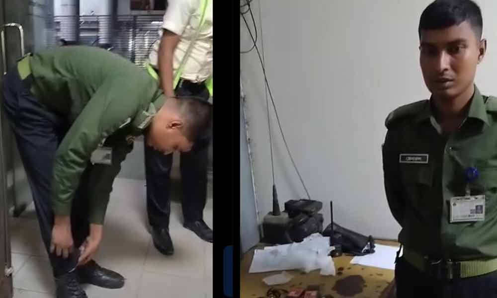 শাহজালাল বিমানবন্দরে আনসার সদস্যের জুতা-প্যান্ট-শার্টে লুকানো ১৫ মোবাইল