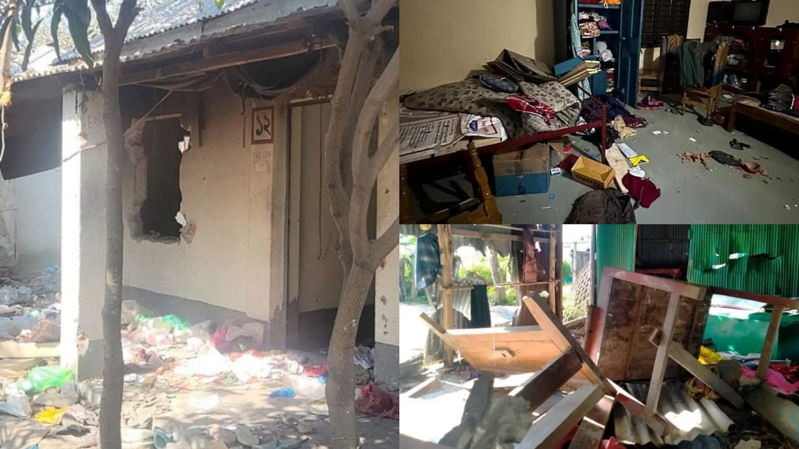 শান্তিগঞ্জে প্রবাসীর বাড়ীতে হামলা ও ভাংচুর