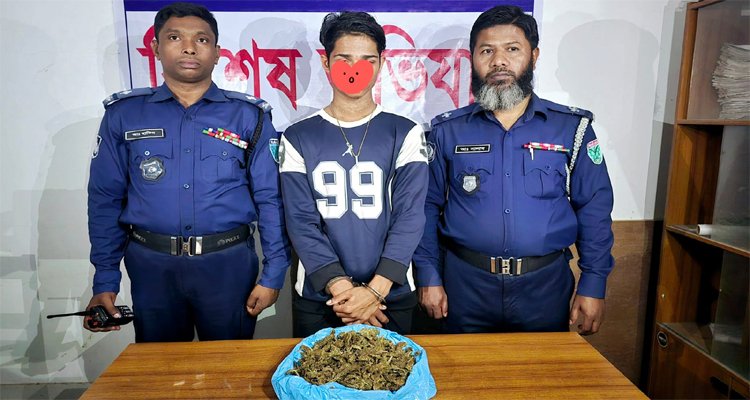 লাখাইয়ে গাঁজাসহ এক আসামী গ্রেফতার