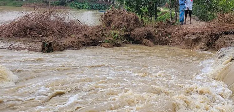 মৌলভীবাজারে পাহাড়ি ঢলে ৩০ গ্রাম প্লাবিত, ফসলের ব্যাপক ক্ষয়ক্ষতি