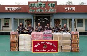 মাধবপুরে বিপুল পরিমাণ ভারতীয় পণ্য জব্দ