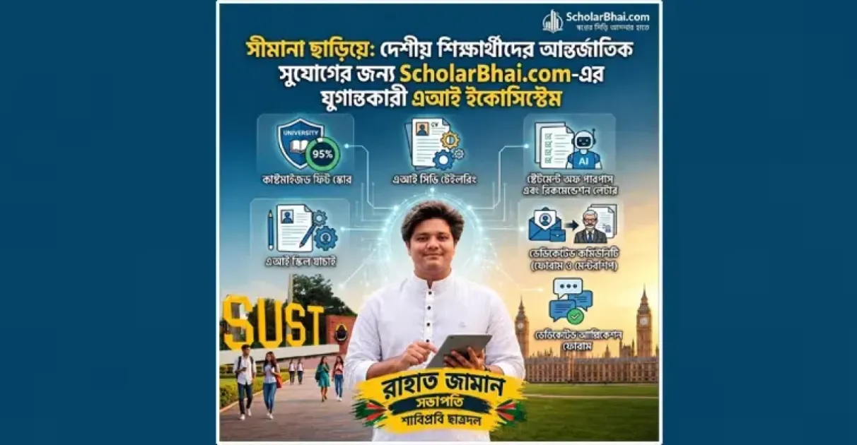 বিদেশে উচ্চশিক্ষার পথ দেখাবে শাবিপ্রবি ছাত্রদল সভাপতির ‘স্কলারভাই’